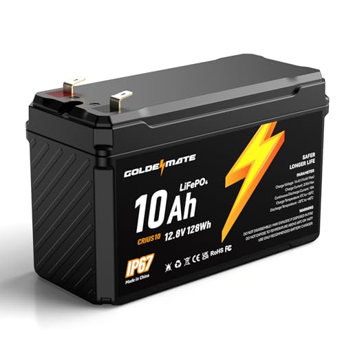 12V 7Ah LiFePO4 Deep Cycle Battery with Built-in BMS, IP67 Waterproof R689