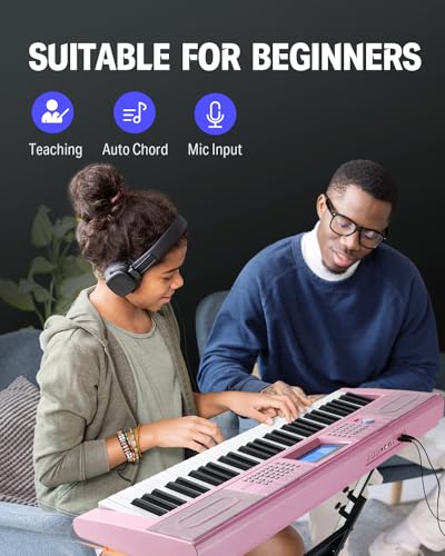 Donner 61 Key Keyboard Piano with Stand, Stool & Microphone, Black (DEK-610S) G165