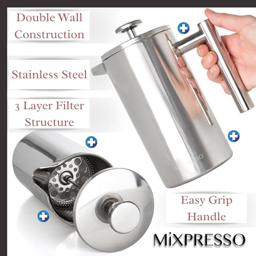 Mixpresso Stainless Steel French Press Coffee Maker 27 Oz T829384