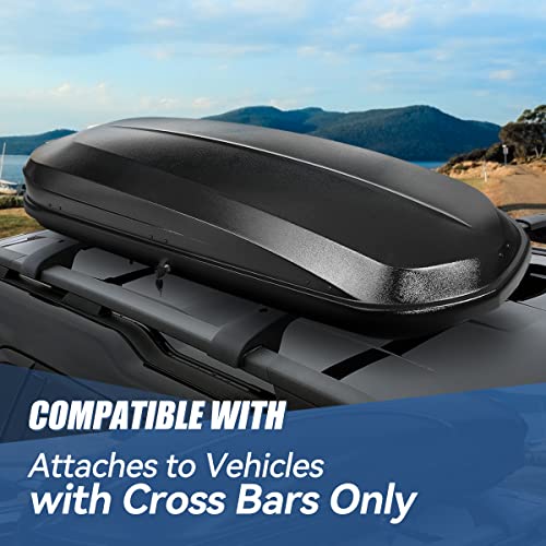 Auto Dynasty Hard Shell Roof Top Car Storage Cargo Carrier, Glossy Black L344