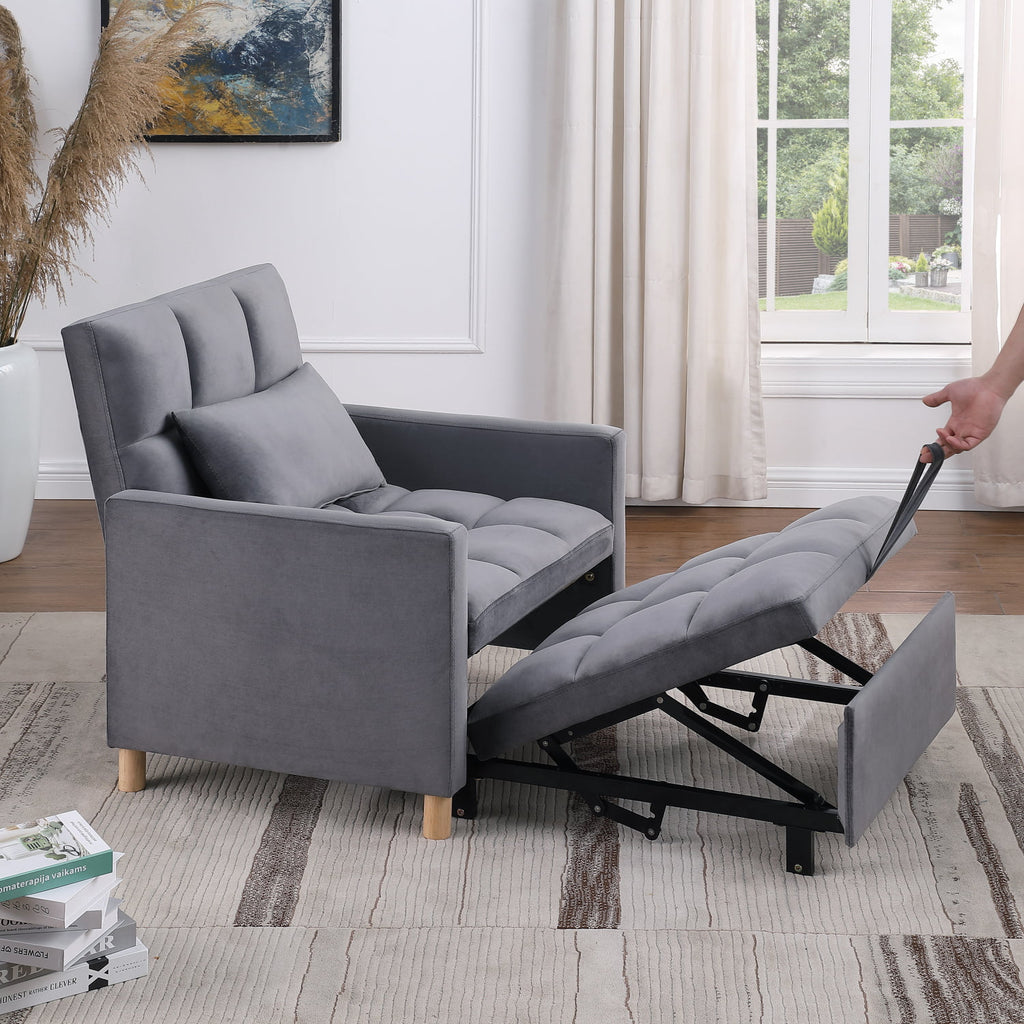 Holaki Convertible Sleeper Sofa Chair Bed with Pillow, Velvet, for Living Room M997