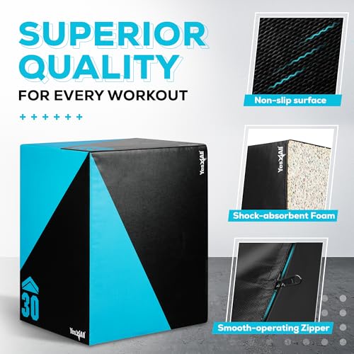 Yes4All 3-in-1 Foam Plyometric Jump Box for Training, 20x24x30 E54540