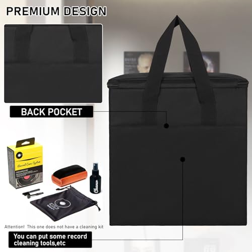 Vinyl Record Storage Box with Lid and Handle for 12 inch LP F282