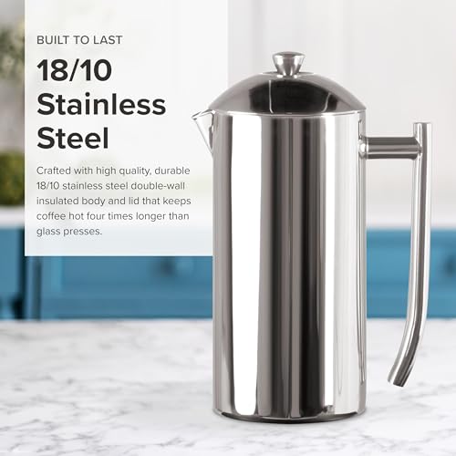 Frieling Double-Walled Stainless-Steel French Press Coffee Maker, 17 oz D60799
