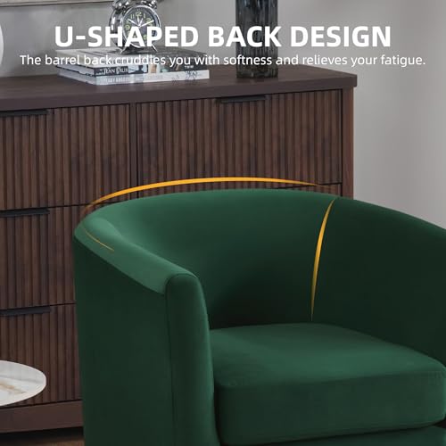 FLEXISPOT Accent Barrel Chair with Ottoman, Velvet Upholstered, White U587