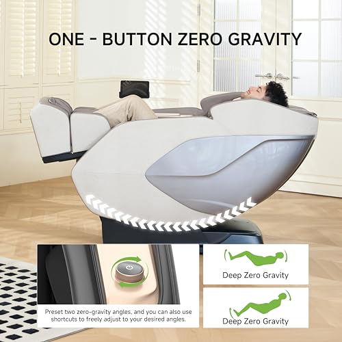 Real Relax 4D Massage Chair Full Body Zero Gravity Recliner PS5200 Brown G361