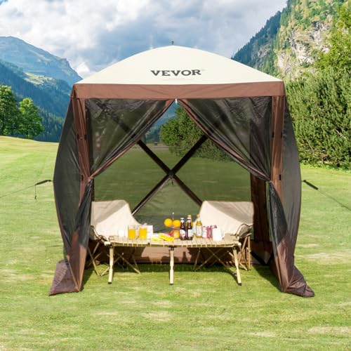 VEVOR Pop Up Gazebo Screen Tent 10x10ft with Mosquito Netting B21209
