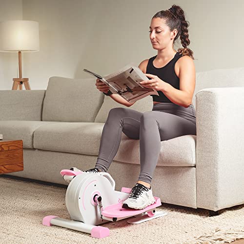 Sunny Health & Fitness Under Desk Elliptical Exerciser, Magnetic, Pink Y689540