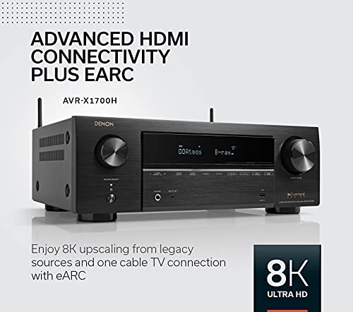 Denon AVR-X1700H 7.2 Channel AV Receiver with 8K HDMI and Dolby Atmos K44818