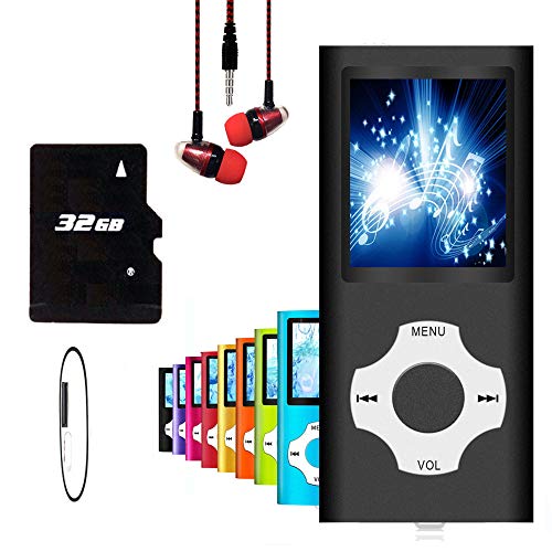Hotechs MP3 Player with 32GB Memory, FM Radio, Voice Record (Blue) B931379