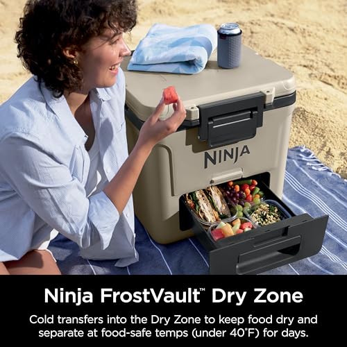 Ninja FrostVault 45QT Cooler with Wheels, Lakeshore Blue M1144