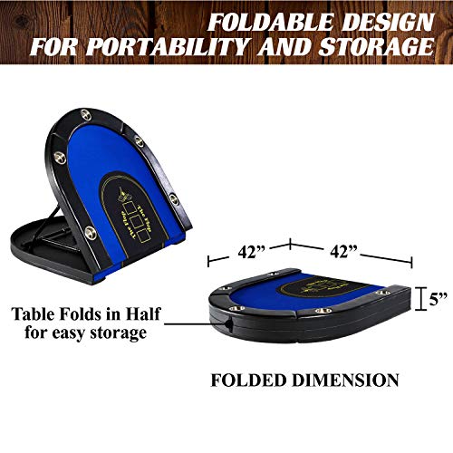 Barrington Folding Poker Table with Padded Rail and Felt Playing Surface D15193