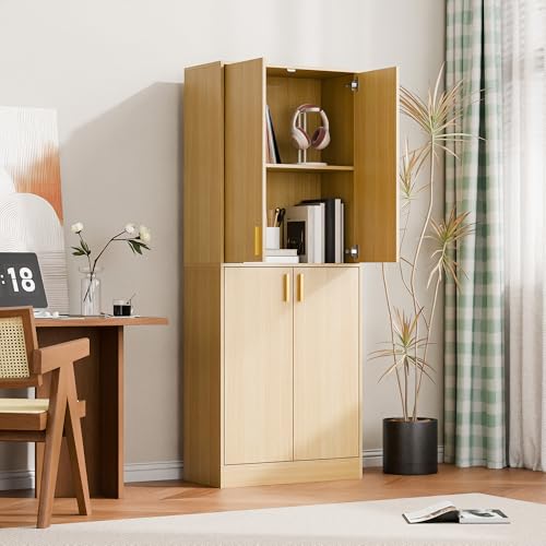 Cozy Castle 71" Tall Kitchen Pantry Cabinet with Doors and Shelves, Gray R70739