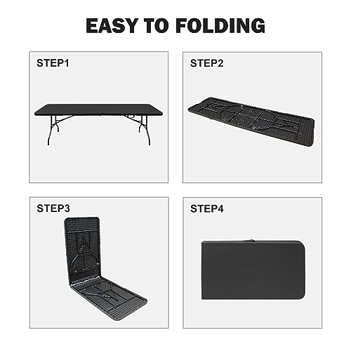 Portable Plastic Folding Table 4ft Heavy Duty Indoor Outdoor Y145657