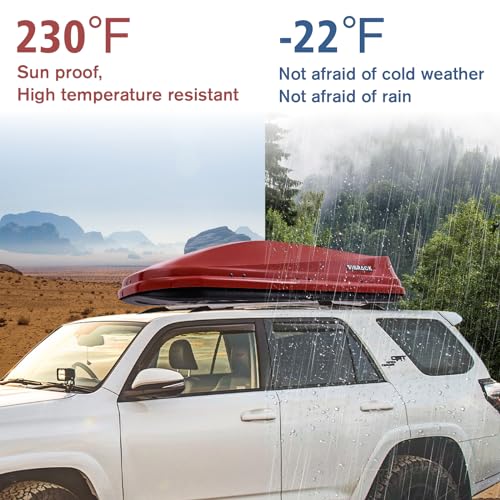 White Rooftop Cargo Box Carrier 21 Cubic Feet Dual Side Opening Waterproof Y6692