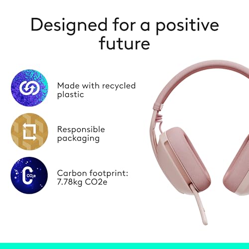 Logitech Zone Vibe 100 Wireless Over Ear Headset with Noise Canceling Microphone, Off White A852