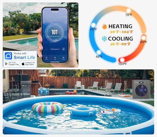 27000 BTU Electric Pool Heater for Above Ground & Inground Pools, WiFi Control, 120V U93482