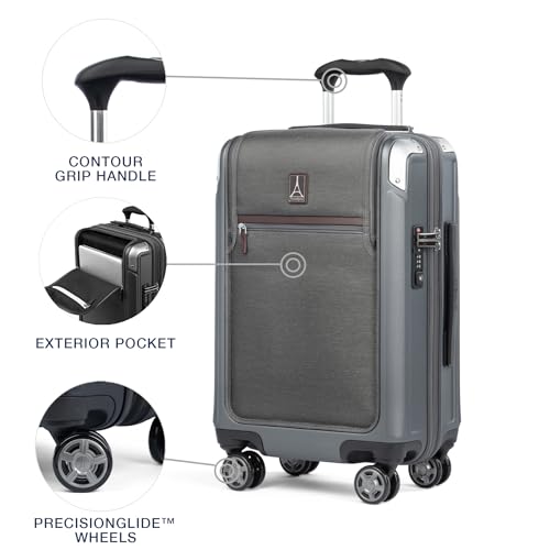 Travelpro Platinum Elite Hardside Expandable Carry-On Luggage, 8 Wheel Spinner, TSA Lock, 20-Inch X826544