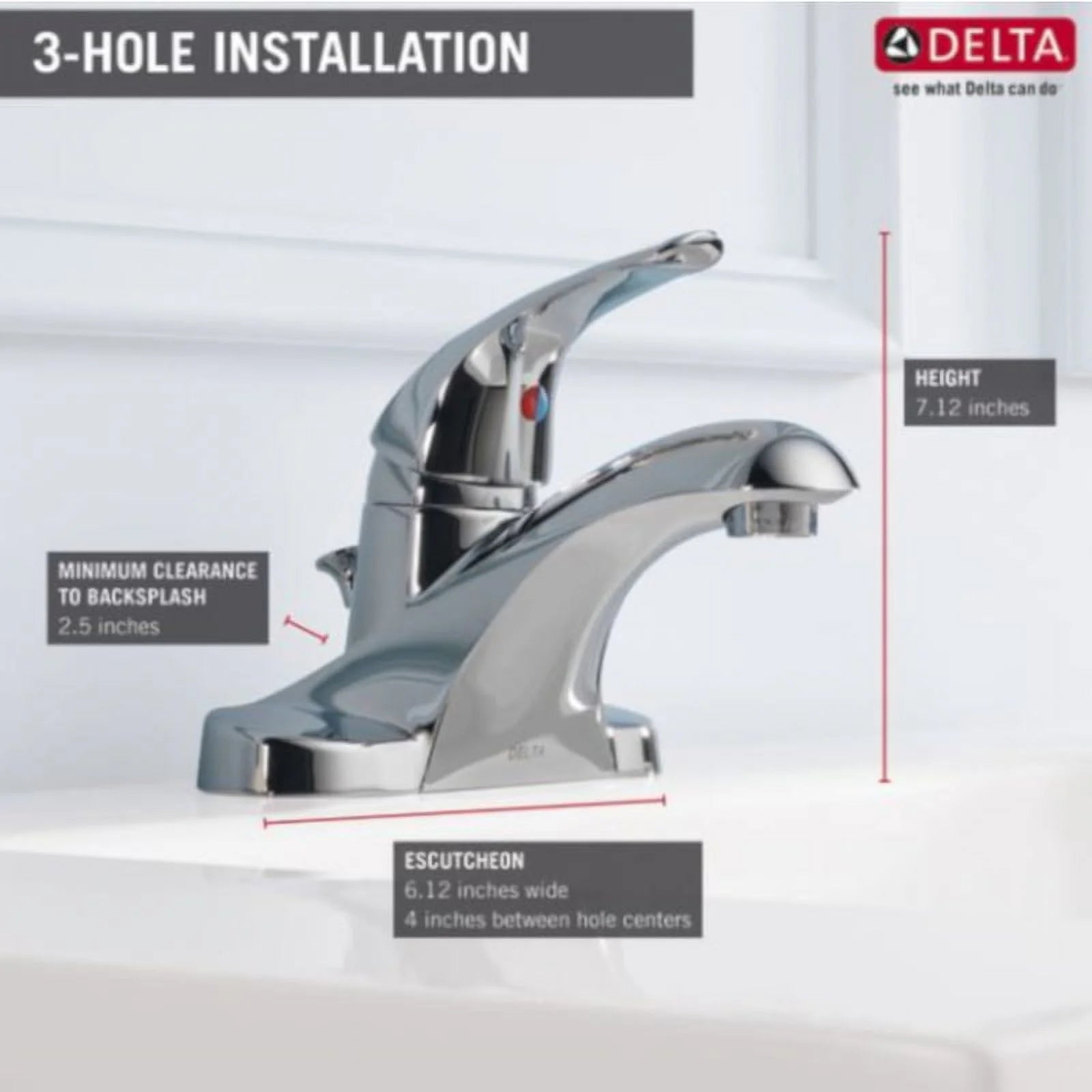 Delta Foundations Chrome Single Handle Lavatory Pop-Up Faucet F140