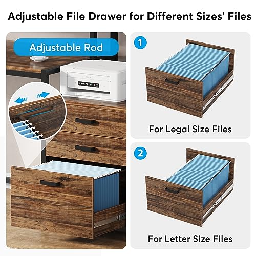 Tribesigns 63 Inch Computer Desk with File Drawer Cabinet, Monitor Stand R256671