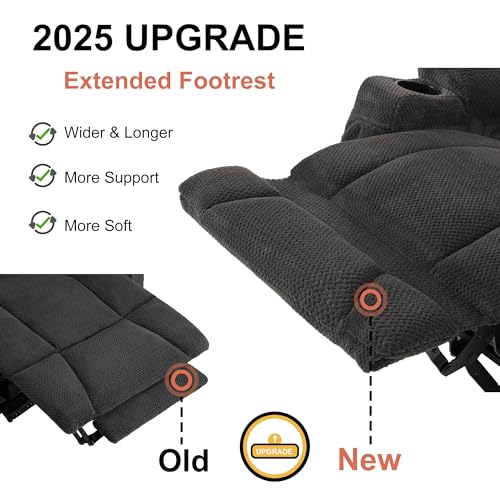 MCombo Zero Gravity Power Recliner Chair with Heat and Vibration Massage, USB & Type C Ports, Cup Holders, Fabric 8015 (Brown) Z599462