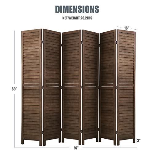 Wooden Room Divider 4 Panels Freestanding Partition for Home Office D5037