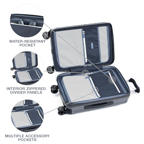Travelpro Platinum Elite Hardside Expandable Carry-On Luggage, 8 Wheel Spinner, TSA Lock, 20-Inch X826544