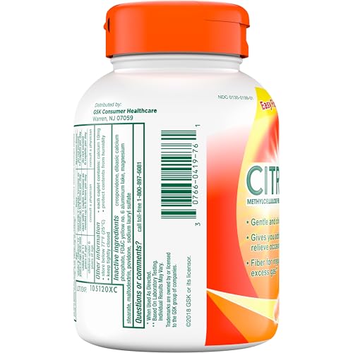 Citrucel Fiber Therapy Caplets, Methylcellulose, 180 Count V38963