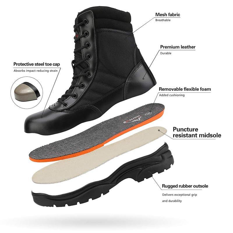 NORTIV 8 Men's Steel Toe Work Boots Slip Resistant V746852