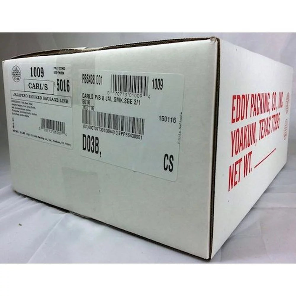 Carls Pork and Beef Jalapeno Smoked Sausage, 10 lb H9076