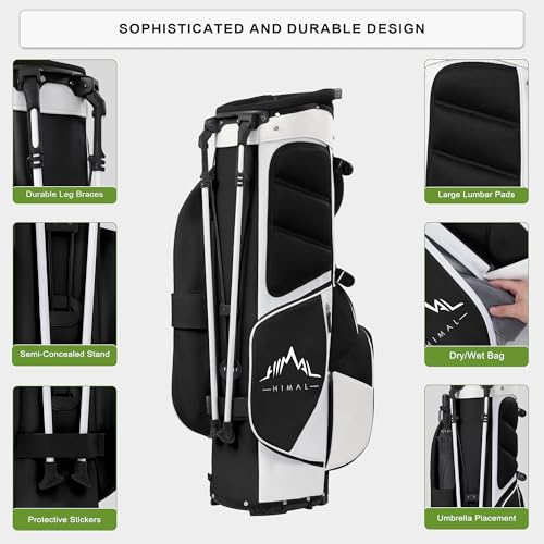 Lightweight Golf Stand Bag with 5-Way Dividers and 8 Pockets K5013