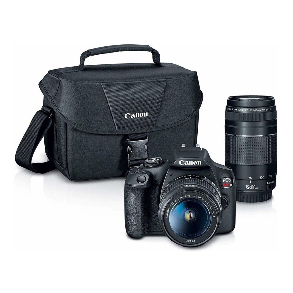 Canon EOS Rebel T7 DSLR Camera with 18-55mm and 75-300mm Lenses and Bag Bundle P93789