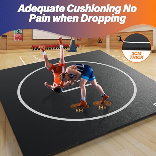 10' x 10' Black Wrestling Mat for BJJ MMA Training C811557