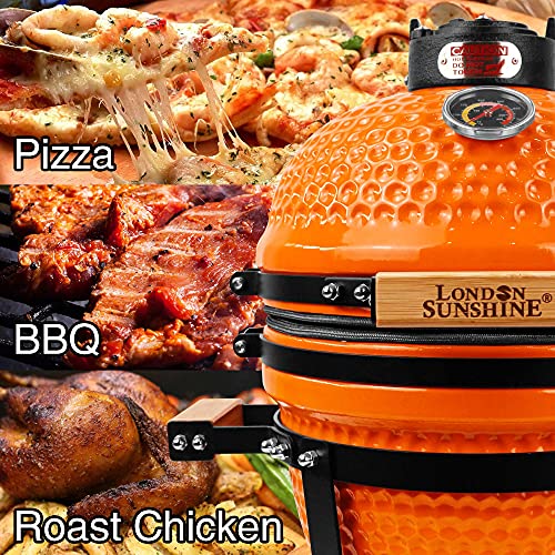 Ceramic BBQ Charcoal Kamado Grill 13 Inch Portable Tabletop Red Y244