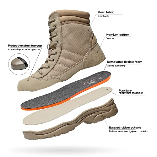 NORTIV 8 Men's Steel Toe Work Boots Slip Resistant V746852