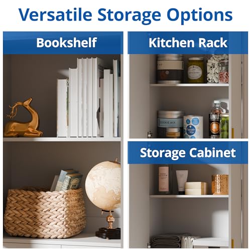 Cozy Castle 71" Tall Kitchen Pantry Cabinet with Doors and Shelves, Gray R70739