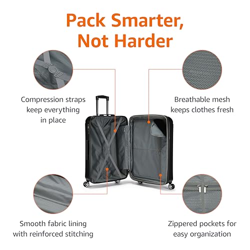 Amazon Basics 30-Inch Hardside Checked Luggage with TSA Lock, Black L990391