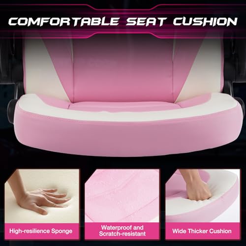 Sweetcrispy Ergonomic Gaming Desk Chair with Flip-up Armrest, Black Blue C253