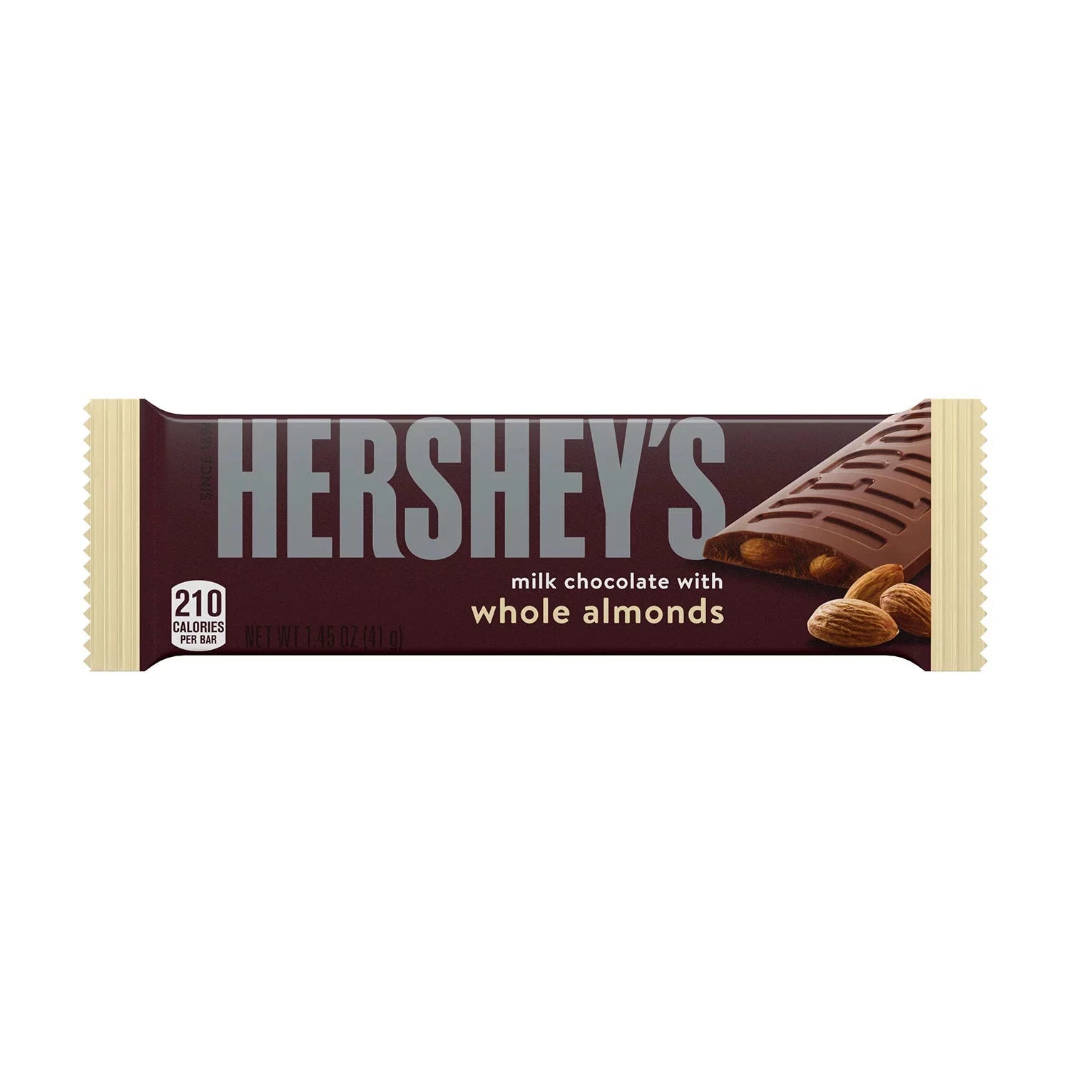 HERSHEY'S Milk Chocolate with Almonds Candy, 1.45oz, 36-Pack M483106