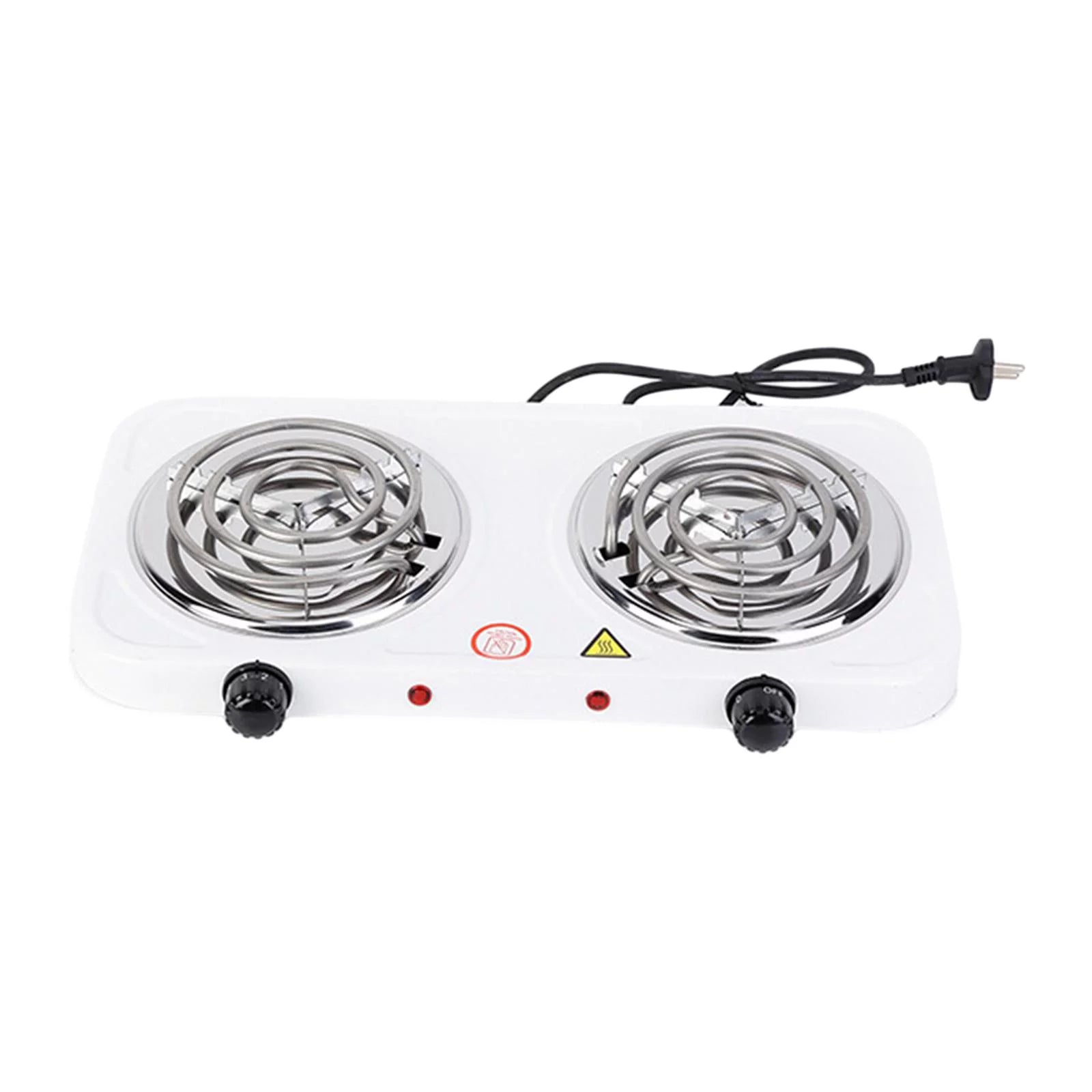 Double Burner Cooktop Compact Electric with Power Indicator Lights P551