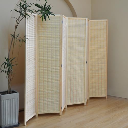 Bamboo Room Divider 6 Panel Folding Screen 67"H x 92.1"W X2437