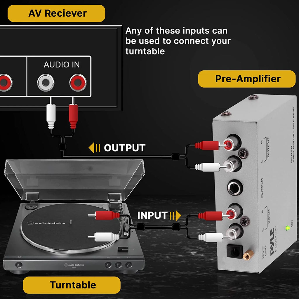 Phono Turntable Preamp with RCA Input & Output R8449