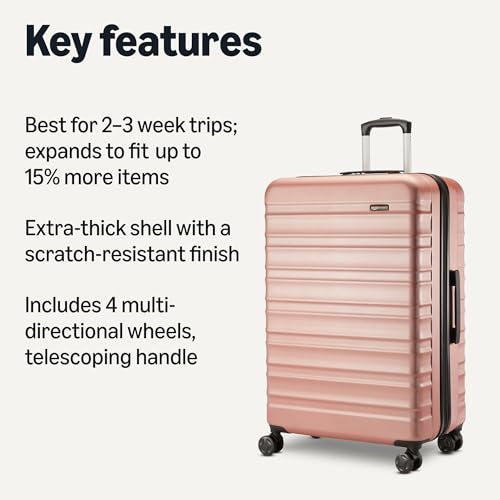 Amazon Basics 21" Hardside Carry-On Luggage with Wheels, Expandable, Black L489