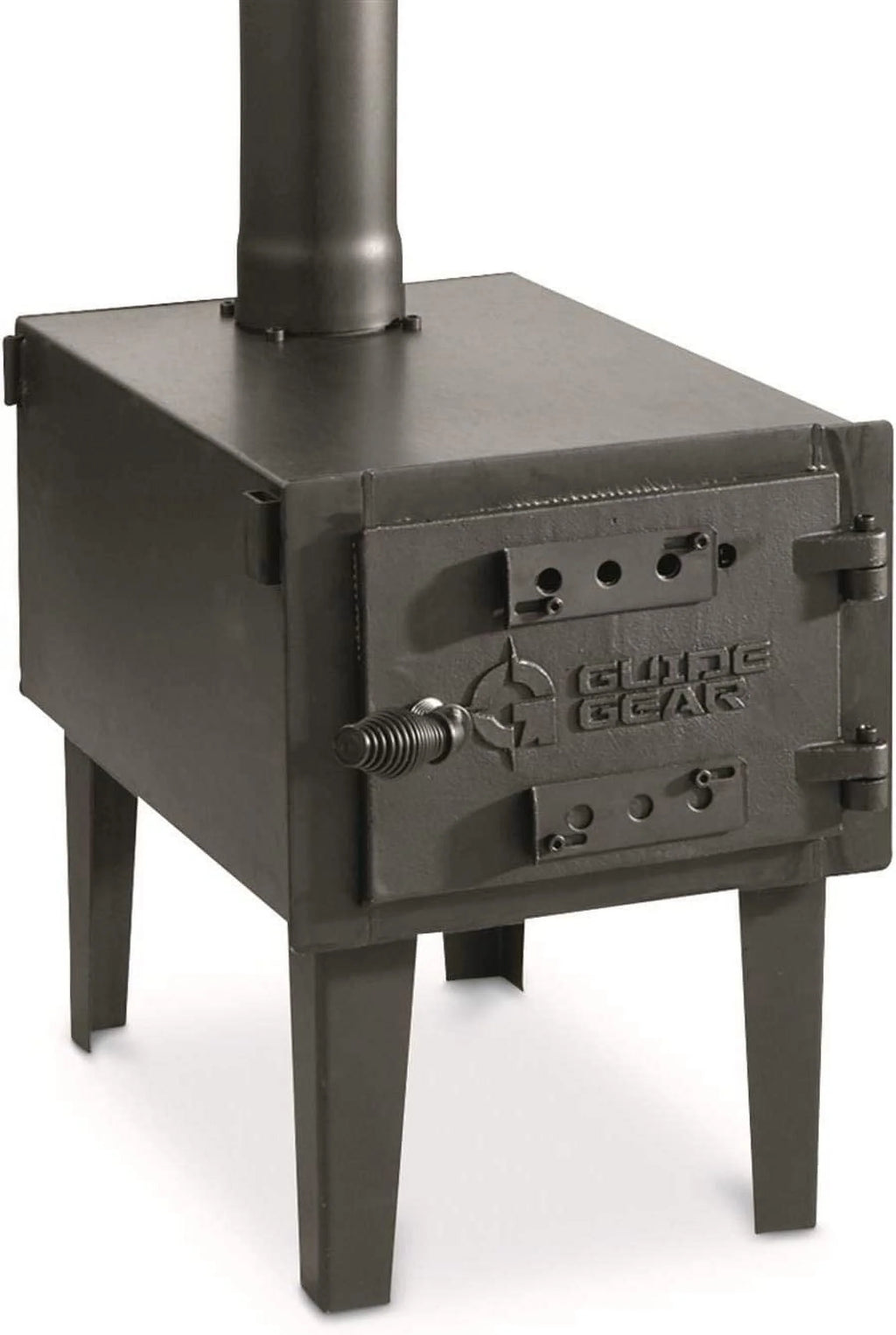 Guide Gear Outdoor Wood Burning Stove, Portable with Chimney Pipe for Cooking, Camping, Tent, Hiking, Fishing, Backpacking