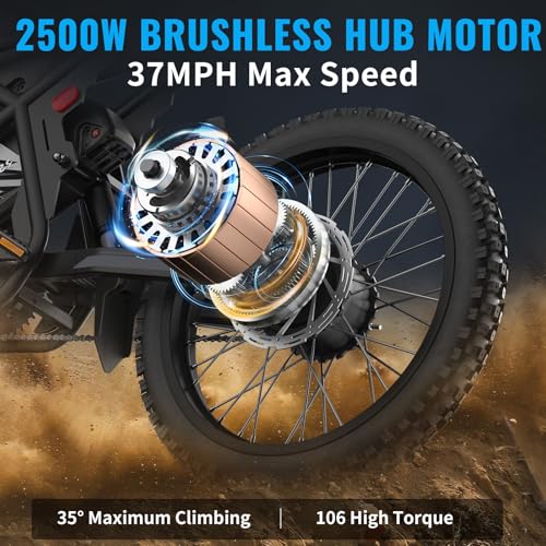 GT73 Electric Dirt Bike for Adults 2500W, 37MPH, 85 Mile Range C7558