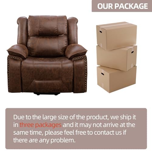 Phoenix Home Dual Motor Power Lift Chair with Massage and Heat, Brown I97460