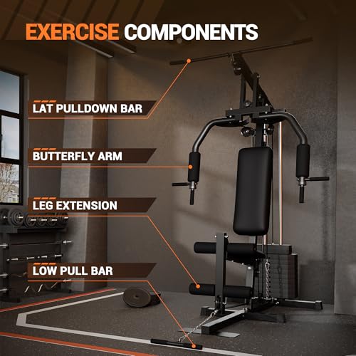 150LBS Home Gym Station with Pulley System for Full Body Strength Training Q31223