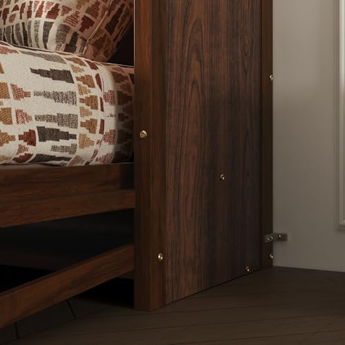 KEIKI Queen Murphy Bed with Desk, Walnut D859708