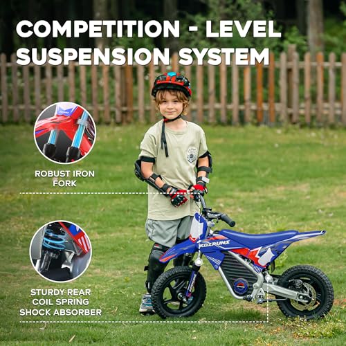 AIII Electric Dirt Bike for Kids 3-7, 12-Inch Off-Road Tires, Red X89100