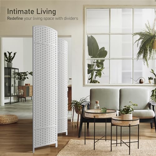 Sorbus 8-Panel Black Room Divider, 6 ft Tall Folding Privacy Screen T242